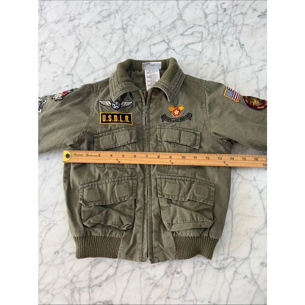 VTG Disney Parks Flight Bomber Patch Utility Jacket Sz 4/5T XXS